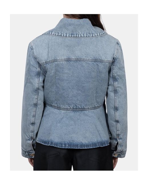 Ganni Blue Collared Long-Sleeved Denim Jacket