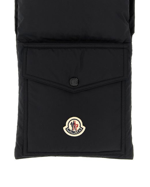 Moncler Black Logo Patch Padded Scarf for men