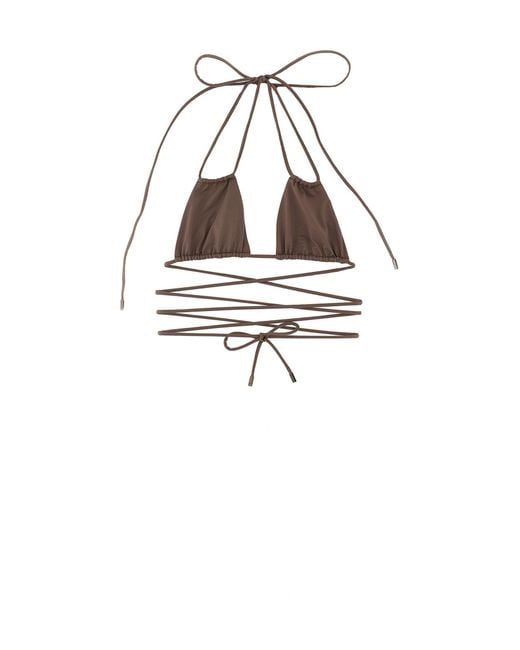 Saint Laurent Multicolor Halterneck Wrap Around Bikini Top