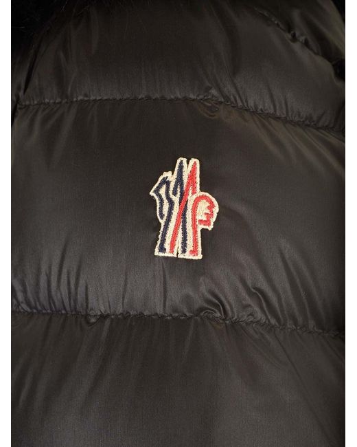 Moncler Black Grenoble Armoniques Logo Patch Down Jacket