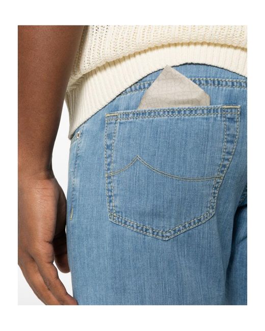 Jacob Cohen Blue Bard Button-Fastening Jeans for men