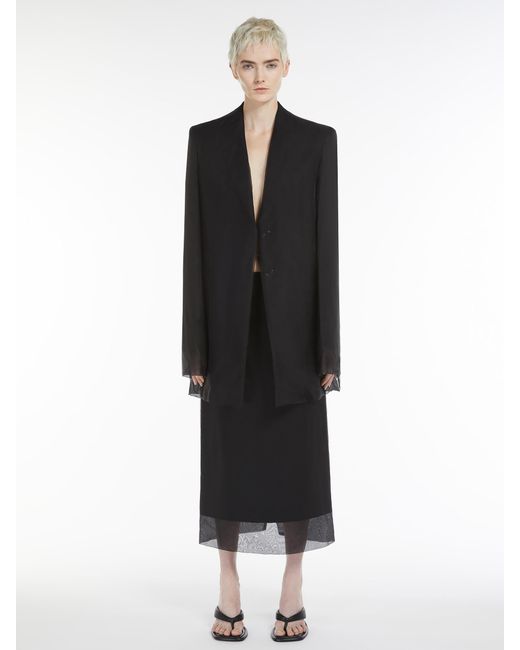 Sportmax Black Zip Detailed High Waist Skirt