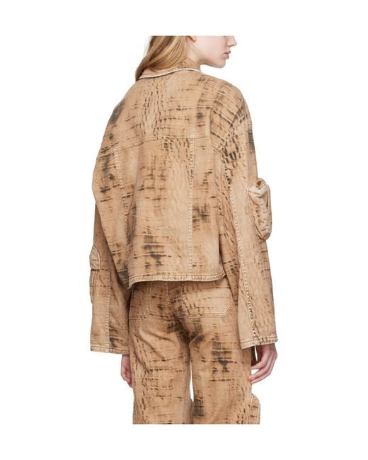 Blumarine Natural Camouflage Pattern Denim Coat