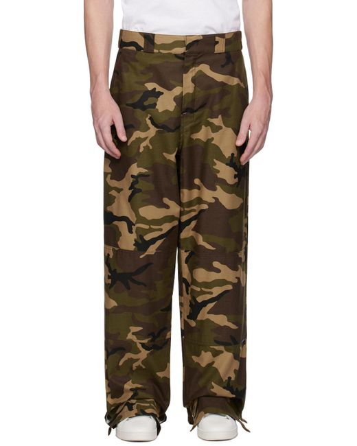 Palm Angels Metallic Camouflage Printed Pants for men