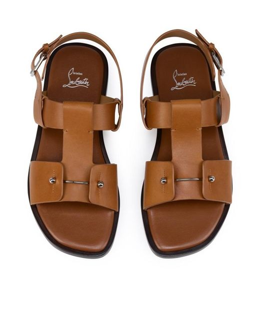 Christian Louboutin Brown Chambeliss Strappy Open-Toe Sandals for men