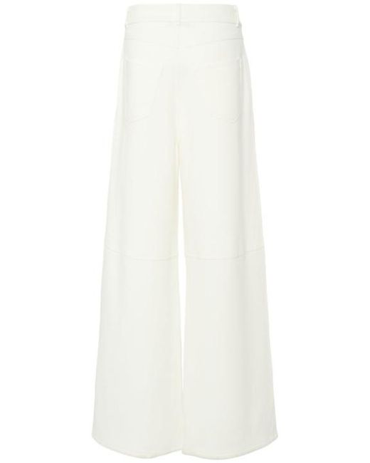 Max Mara White Merlot Jersey Wide Leg Pants