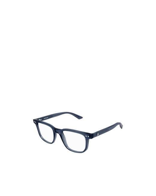 Montblanc Blue Eyewear Square Frame Glasses for men
