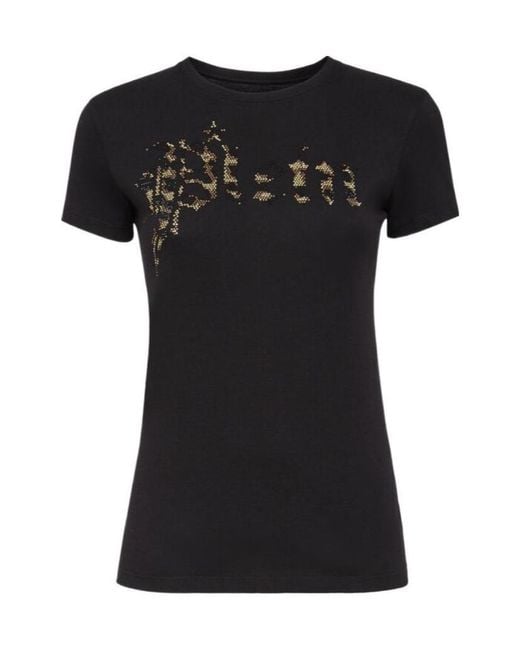 Philipp Plein Black Logo Details T-Shirt