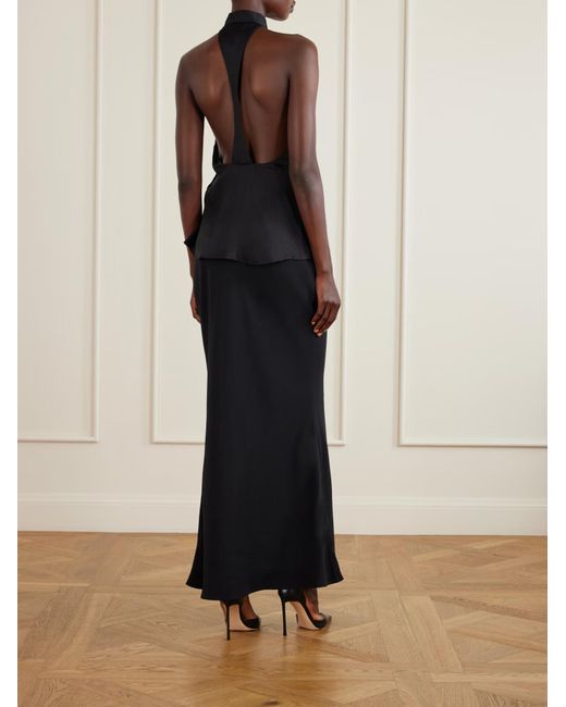 Tom Ford Black Patterned Halterneck Top