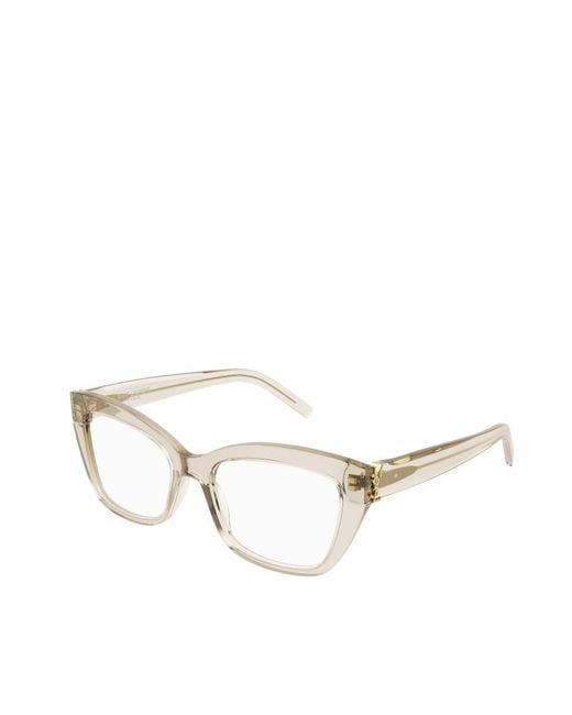 Saint Laurent White Eyewear Sl M117 Rectangular Glasses