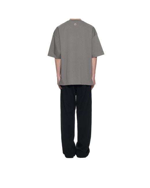 Wooyoungmi Gray Over Size T-Shirt for men