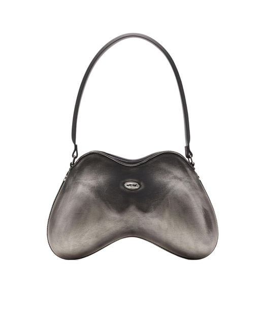 DIESEL Gray Double-D Shoulder Bag