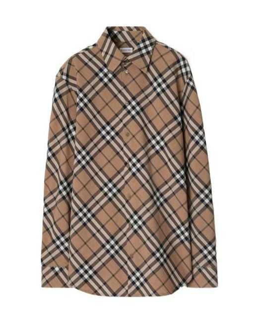 Burberry Gray Check Shirt
