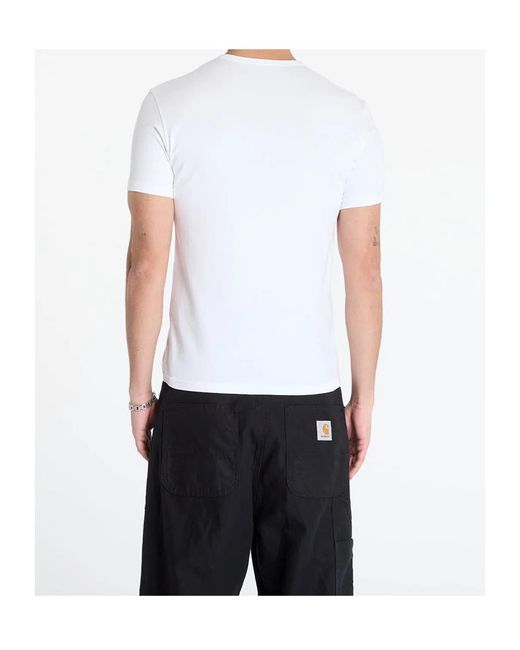 Emporio Armani White Round Neck Short Sleeve T-Shirt for men