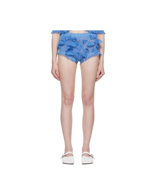 【関税込み】Coperni ブルー Butterfly ニット ショートパンツ Coperni Knitted Butterfly Shorts in Blue | Lyst