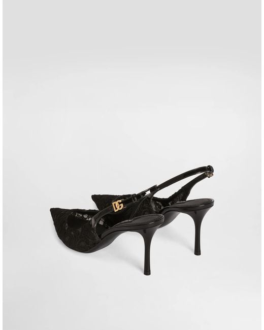 Dolce & Gabbana Multicolor Lace Slingback Pumps