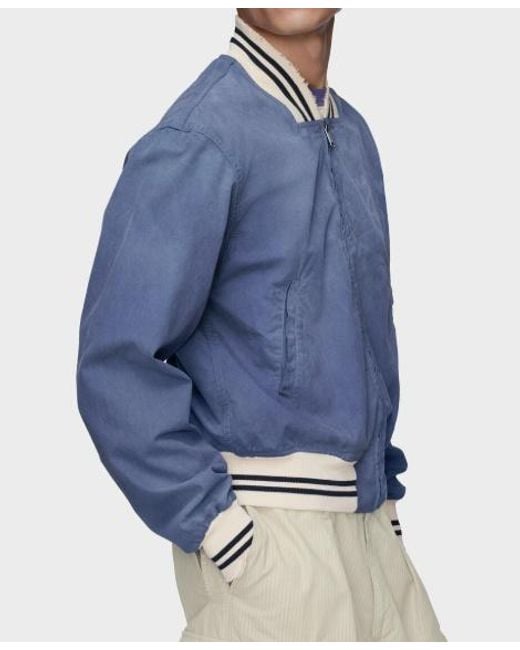 Maison Margiela Blue Denim Varsity Caban Jacket for men