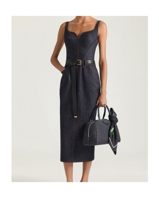 Givenchy Blue Raw Denim Kickback Dress