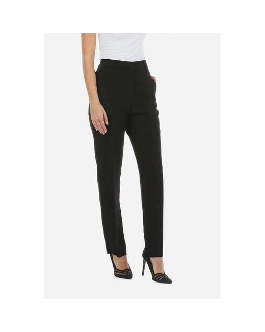 Emporio Armani Black Pressed-Crease Straight Leg Trousers