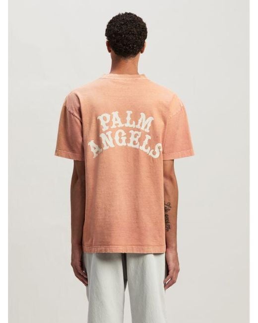 Palm Angels Gray Graphic Printed Crewneck T-Shirt for men