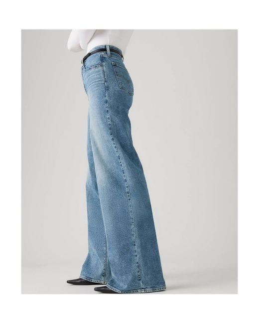Levi's Blue Button Wide-Leg Jeans
