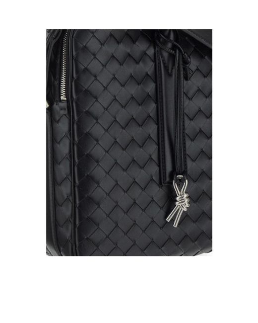 Bottega Veneta Black Intrecciato Zipped Travel Bag for men