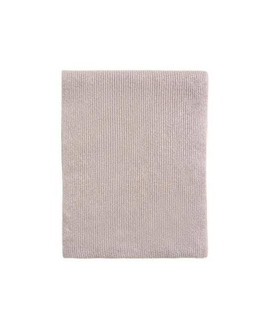 Brunello Cucinelli White Ribbed-Knit Cashmere Scarf