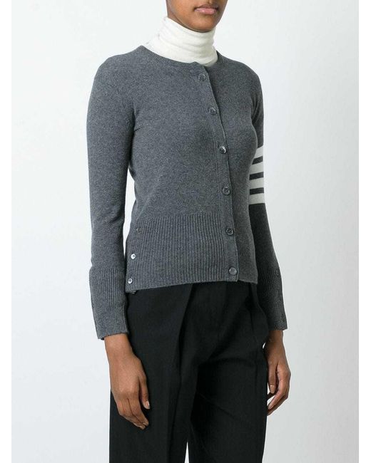 Thom Browne Blue 4-Bar Striped Buttoned Cardigan
