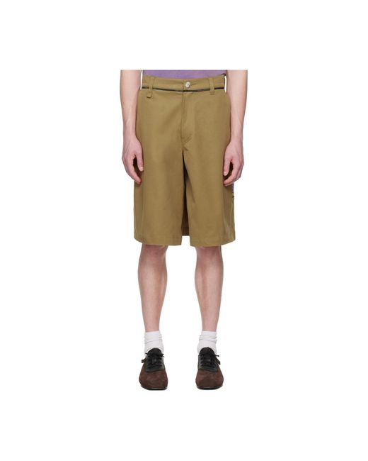 Martine Rose Natural Khaki Twisted Skate Shorts for men