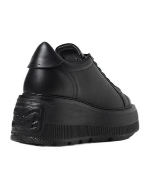 Casadei Black Platform Lace-Up Sneakers
