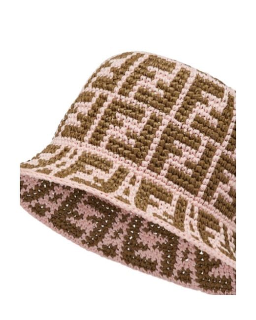 Fendi Multicolor Monogram Jacquard Bucket Hat