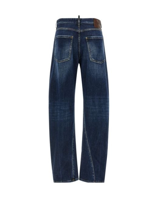DSquared² Blue Loose Twist Relaxed Jeans
