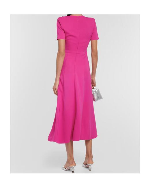 Roland Mouret Pink Asymmetrical Midi Dress