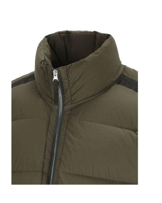 Stone Island Green High-Neck Zip-Up Coat for men