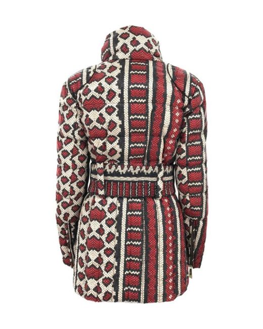Just Cavalli Red Jacquard Pattern Coat