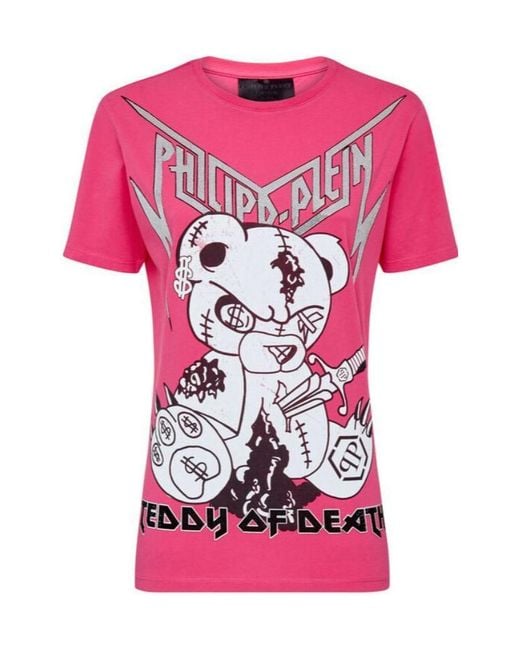 Philipp Plein Pink Logo Details T-Shirt