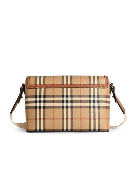 Burberry Brown Note Checked Crossbody Bag