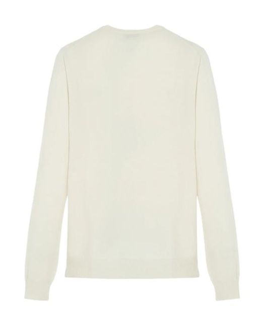 Malo White Cashmere Crewneck Knitwear for men