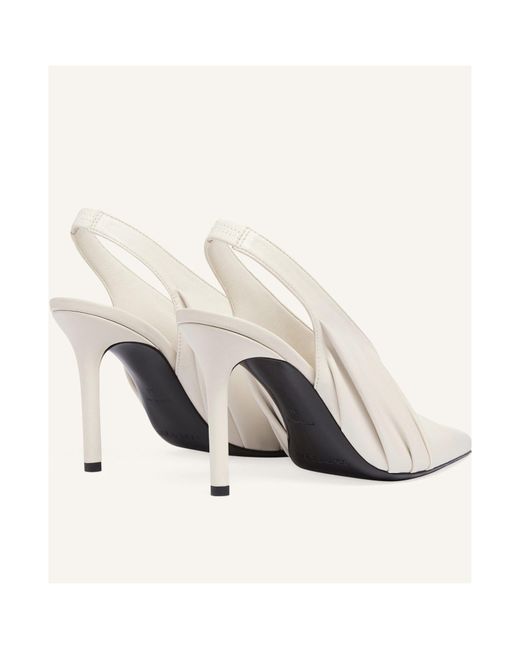 Courreges White Draped Faux Leather Slingbacks