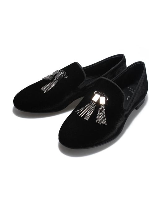 Giuseppe Zanotti Black Logo Round-Headed Business Casual Shoes for men