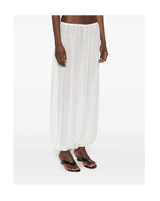 Frankie Shop White Wide-Leg Casual Pants