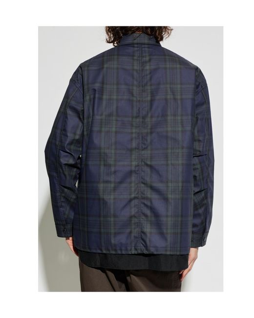 Comme des Garçons Blue Tartan-Check Zip-Up Jacket for men