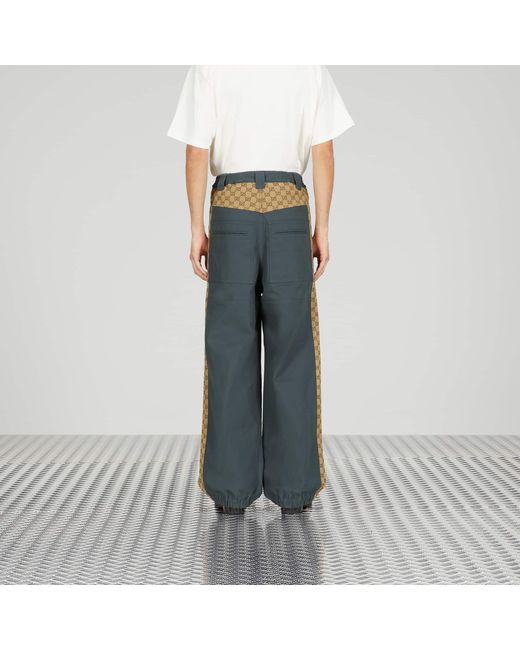 Gucci Gray Panel-Detailed Straight Leg Trousers for men