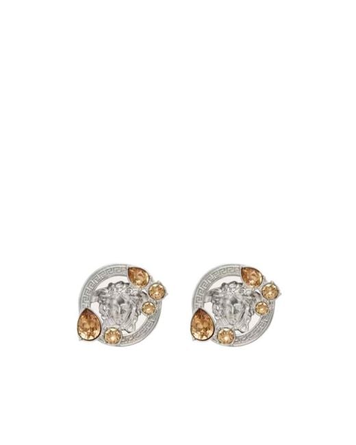 Versace White Embellished Earrings