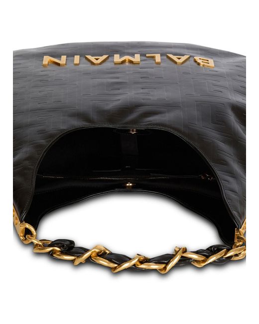 Balmain Black Large 1945 Soft Fold Wandering Bag