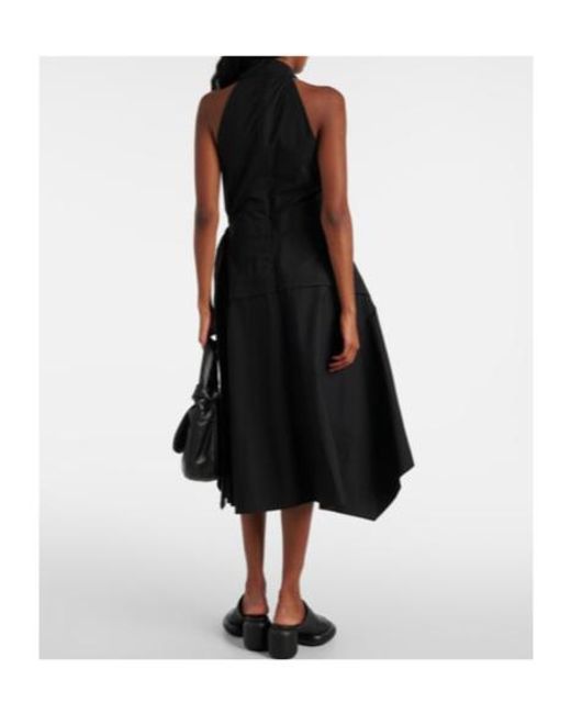 Proenza Schouler Black Yoko Cotton-Blend Poplin Wrap Dress