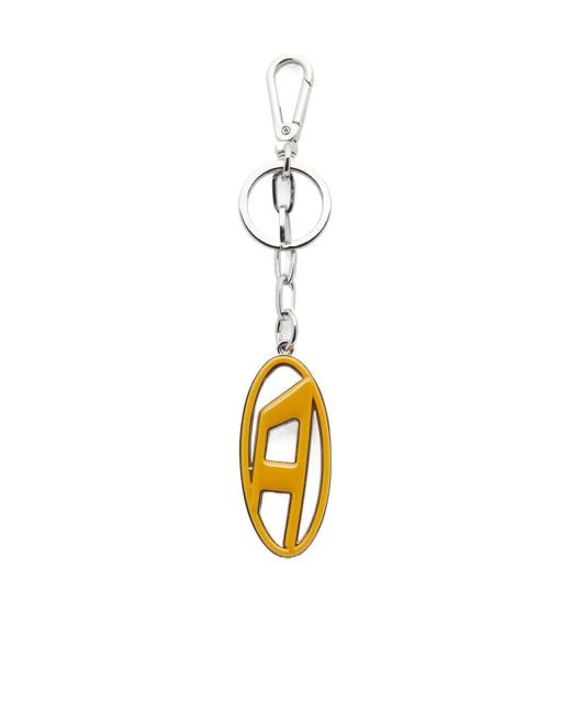 DIESEL Metallic Cage-D Logo-Charm Keyring for men