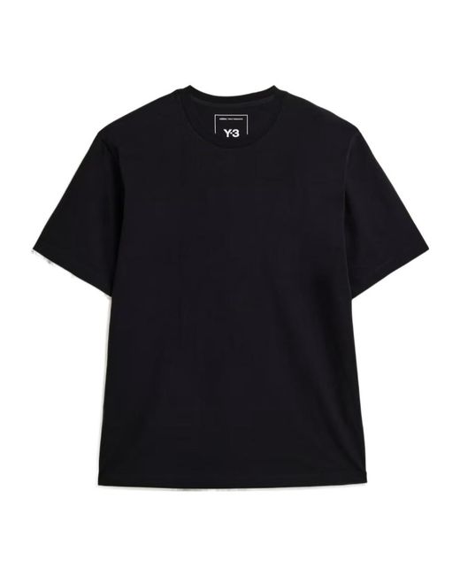 Y-3 Black Graphic Printed Short Sleeved T-Shirt for men