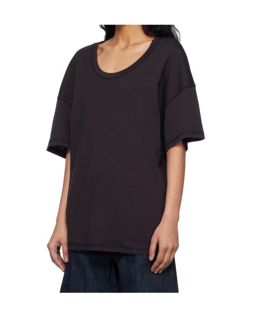 Lemaire Black Short-Sleeved Scoop-Neck T-Shirt