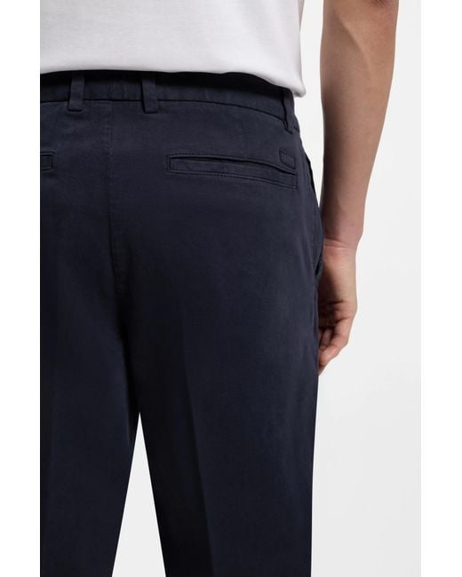 Boss Blue Logo-Patch Trousers for men
